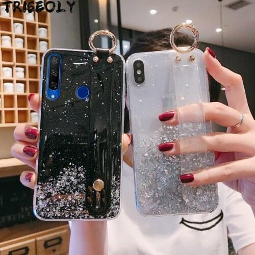 Soft Cover For Huawei Honor V30 Pro V20 V10 V9 10i 20i Starry Wrist Strap Hand Band Case For Honor 8 9 10 Lite 8X 7X 8S 8C 9X