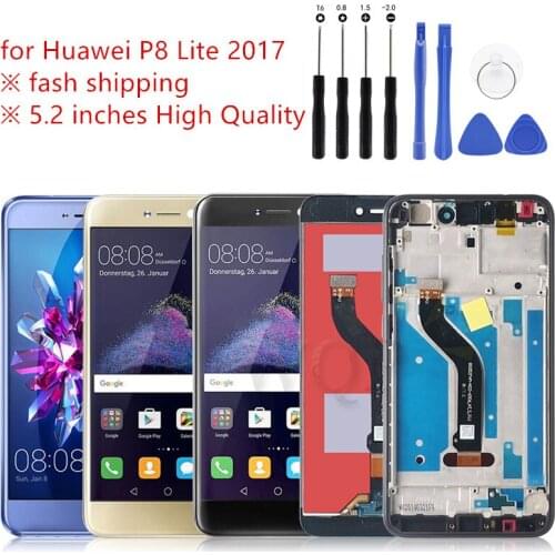For Huawei P8 Lite 2017 LCD Display Touch Screen Digitizer Assembly With Frame PRA-LX3 Replacement For Huawei P8 Lite 2017 LCD