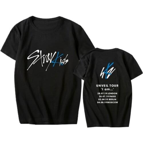 Kpop Stray Kis Reveal Tour T Shirt Women/men Femme Streetwear Clothes Casual Tshirt Print White Regular O-neck 2020