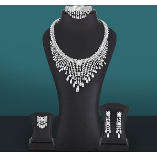 Missvikki High Quality 4PCS BIG Luxury France Africa Jewelry Set For Women Wedding Party Cubic Zirconia Dubai Bridal Jewelry