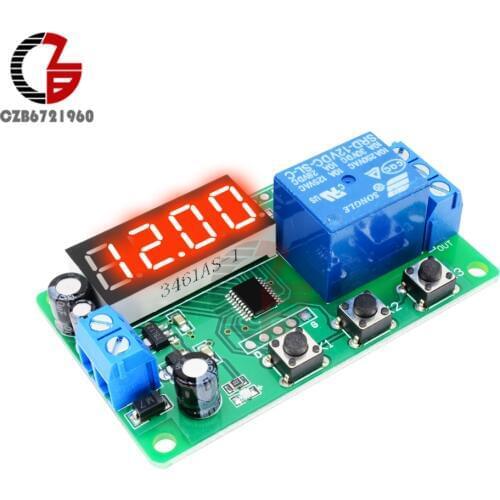DC 12V Time Delay Relay Module LED Digital Timer Relay Control Switch Timing Controller Time Delay 3 Button Switch Relay Module
