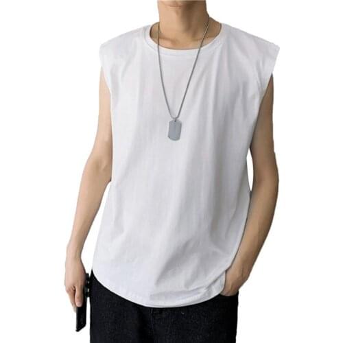 Men Tanks Top sleeveless Comfortable Breathable Polyester Fiber O Neck Men Tanks Top Streetwear Summer 2021