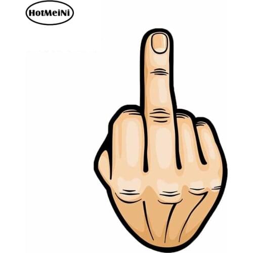 HotMeiNi 13cm x 7.8cm For Middle Finger Motorcycle Car Stickers Personality Decal Anime Waterproof Car Door Protector Decor