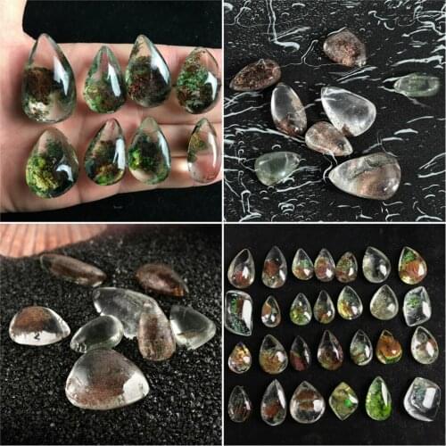 Natural Ghost Phantom Quartz Crystal Gem Specimen Healing Stone Pendant Crystal Point Healing Hexagonal Wand Treatment Favorable