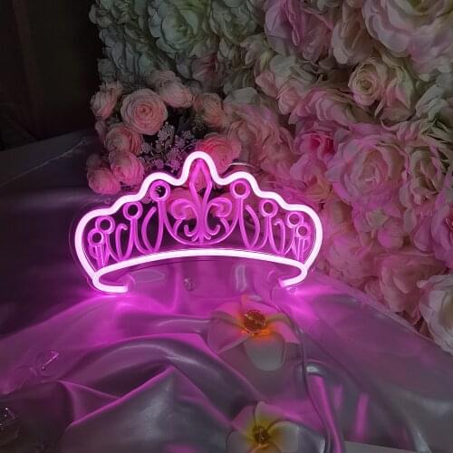 Led Neon Sign Crown Decorations Neon Holiday Christmas Party Wedding Decoration Room Night Light Home Wall Bar Christmas