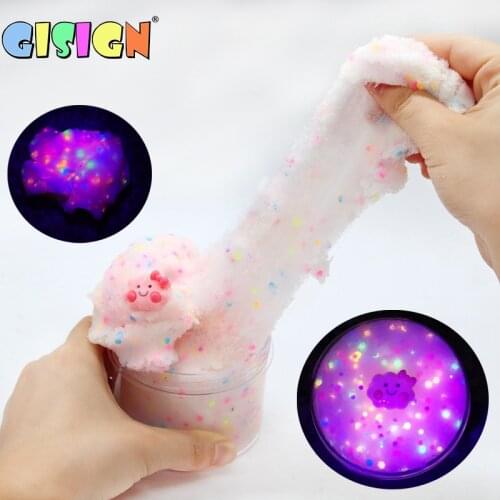New Rainbow Sequin Illuminate DIY Slime Animal Puff Glue Cloud Crystal Fruit Mud Slime Kit Fluffy Clay Toy Kids Gifts