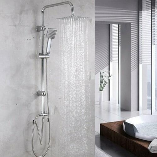 New Bathroom Stainless Steel Shower Set Household Multifunctional Waterfall Type with Valve Rain Shower Faucet Hand Shower