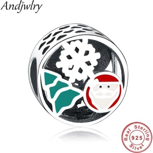 Fit Original Charms Bracelets 925 Sterling Silver Beads Santa Claus Charms Beads DIY Jewelry Berloque Christmas gift