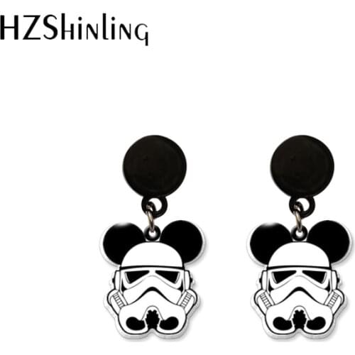2021 New Star Wars Characters Mickey Mouse Cosplay Handcraft Epoxy Acrylic Drop Dangles Earrings