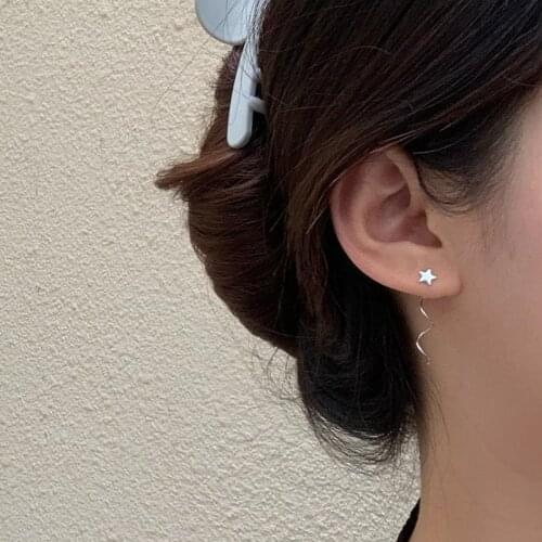 Timlee E230 South Korea New Cute Simple Star Hoop Earrings Popular Jewelry Wholesale
