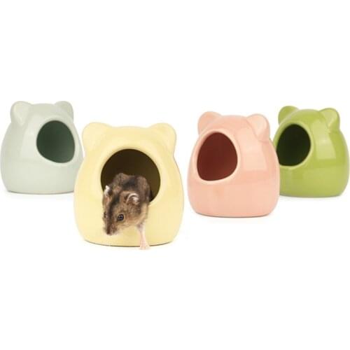 Cute Ceramic Hamster Cage Small Pet Ceramic House Sleeping Nest Pet Bed Rat HamsterToys Cage For All Seasons House Accessories