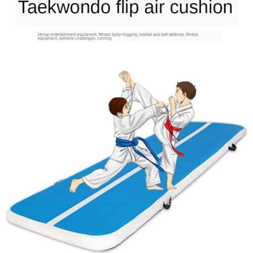 Thicker Inflatable Taekwondo Air Cushion Brushed Gymnastic Mat Backflip Training Auxiliary Martial Arts Training Stunt Mat
