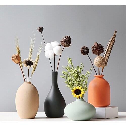 Creative Nordic Ceramic Vase Plant Flower Arrangement Dried Flowers Home Decoration Decoration Living Room TV Cabinet Vase