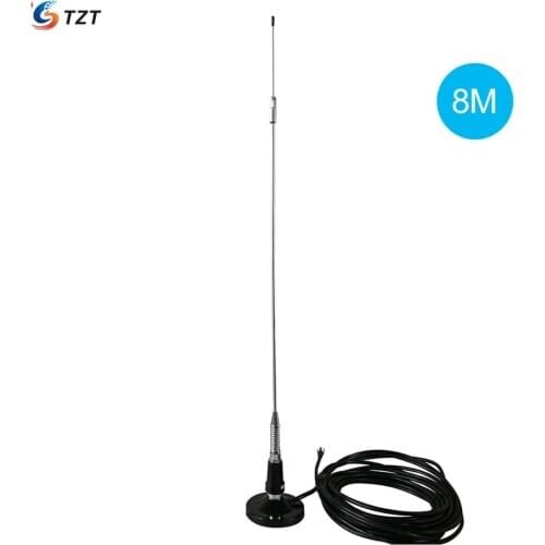 TZT Car Antenna Roof Transmitting Antenna w/ 8m Feeder 150W 3dBi Gain 76-108MHz Frequency Adjustable
