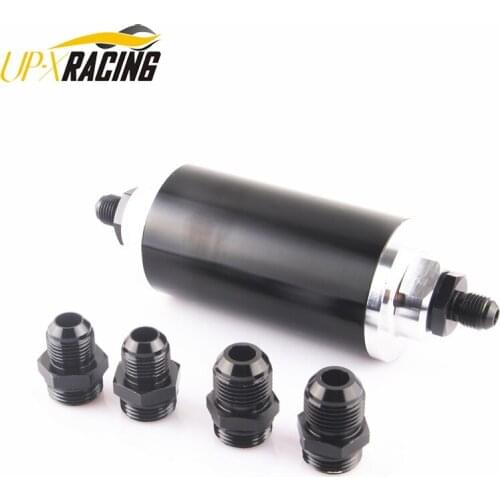 Universal 58MM fuel filter AN6 8 10 fitting adapter 100 micron stainless steel filter element ff01