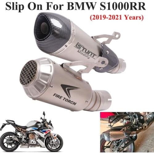 Slip On For BMW S1000RR 2019 2020 2021 Motorcycle GP Racing Exhaust System With Mesh Modified Tube Link Pipe Muffler DB Killer