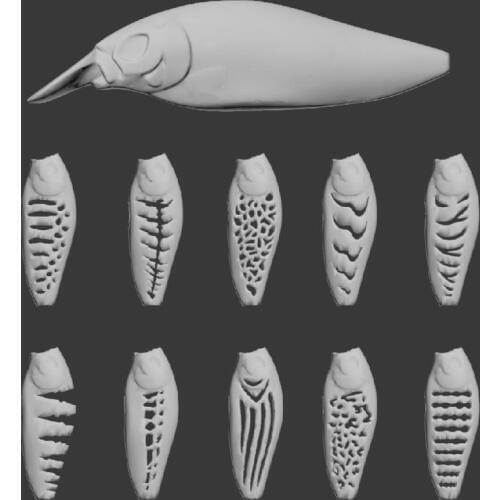 WLure Hard Plastic 3D Stencil for Large Profile Tight Wobble Fishing Lure UPC735