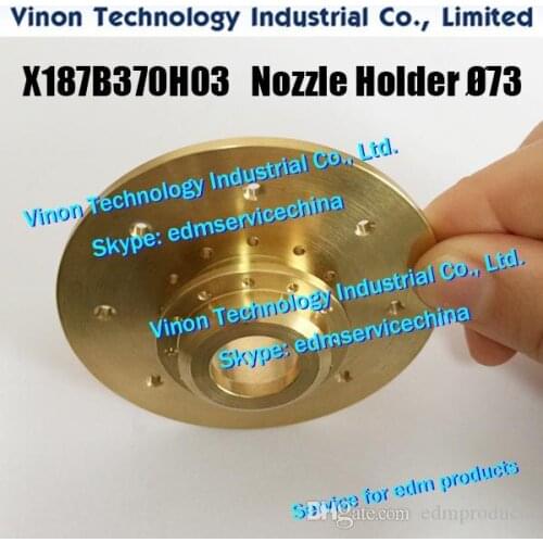 X187B370H03 edm Nozzle Holder (Brass) M218 Ø73mm (8 holes) for Mitsubishi SX,CX,FX,FA X187-B370-H03, DF69800, DF698A