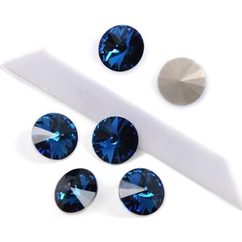 YANRUO 1122 Montana Color Rivoli Shape Nail On Rhinestones Top Fancy Rhinestone Pointback Stone Nail Appliques For Nails Art Gem