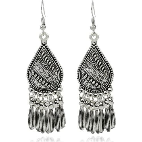LOVBEAFAS Fashion Boho Earrings For Women Bar Tassel Carved Vintage Dangle Drop Earrings Fine Jewelry