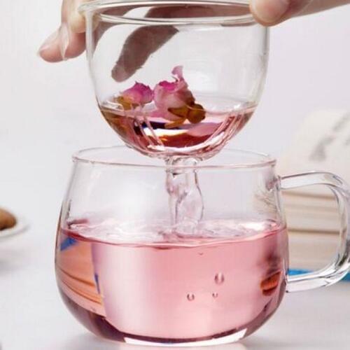 1 Set Coffee Mug Tea Glass Cup Transparent Clear Glass Milk Mug Coffee Tea Mugs With Tea Infuser Filter Lid Water Cup