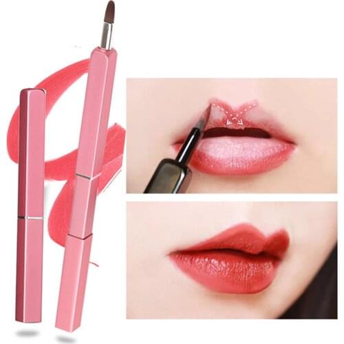 10 Piece Square Portable Retractable Lip Brush Private Label Makeup Brush Wholesale Lipstick Brush Makeup Tools Custom