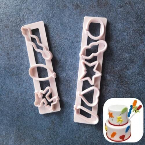 2PCS New Party Balloon Cut Fondant Cake Decorative Plastic Mold DIY Baking Tools A1487