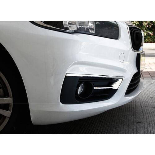 2x Chrome ABS Car Front Fog Light Lamp Trim Cover Styling For BMW 2 Series 218i 220i F45 F46 Active Tourer 2015-2017