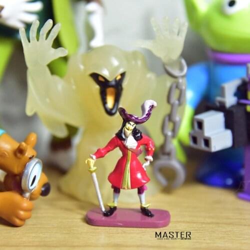 24PCS 4CM Original bulk cargo Disney Peter Pan hook captain cartoon doll hand made model hand made ornament toy