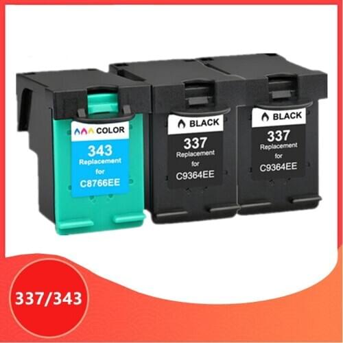 3pack Compatible for HP 343 337 Ink Cartridge for HP337 for hp343 for HP Photosmart 2575 8050 C4180 D5160 Deskjet 6940 D4160