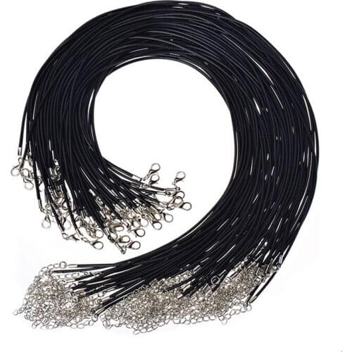 5/10 PCS/lot 1.5mm Black And Colorful Leather Cord Adjustable Braided 45cm Rope Bracelet Necklace DIY Jewelry Making