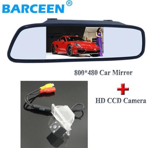 HD LCD car rearview display mirror with atuo car reserve rear camera 4 led for NISSAN QASHQAI /X-TRAIL for Peugeot 307 Hatchback