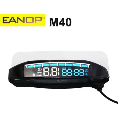 EANOP Mirror HUD M40 OBDII Car Head-Up Display OBD2 Speed Projector KHM MPH Water temperature Speed RPM Voltage Alarm