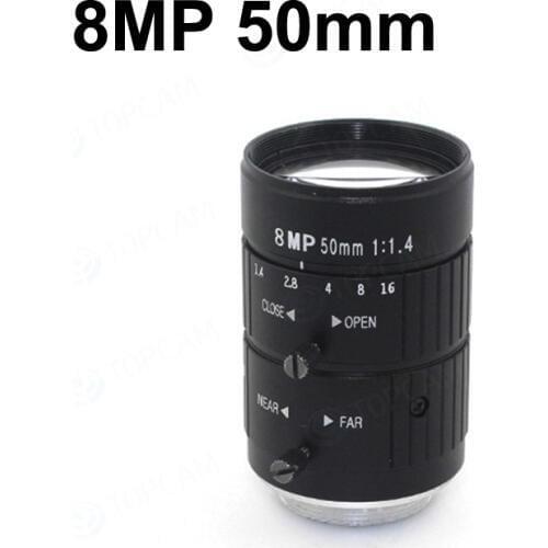 Free Shipping 8MP 4K 1:1.4 50mm F1.2 Manual ITS Road Traffic Surveillance CCTV Lens C Mount for 5MP 6MP 8 Megapixel HD Box Cam