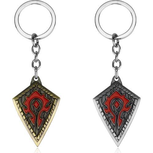 Dongsheng Fashion Game Jewelry World of War Craft WOW Horde Logo Key Chain Alliance Hearthstone Keychain Pendant Key Holder