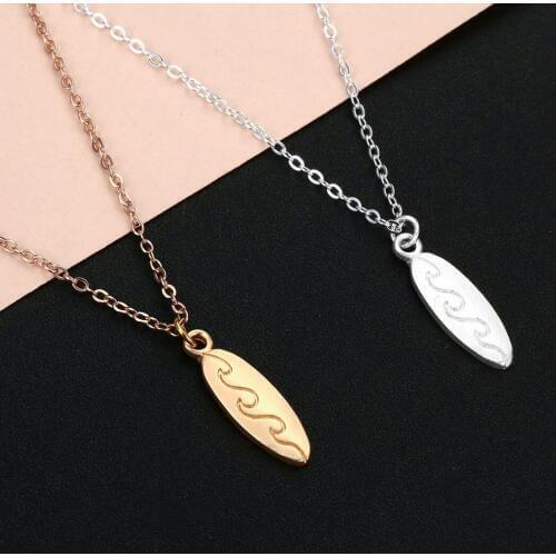 Cxwind Love Surfing Surfboard Choker Necklace Statement Girlfriend Gift Cute I love Surfer Necklace Jewelry Collier Femme 2020