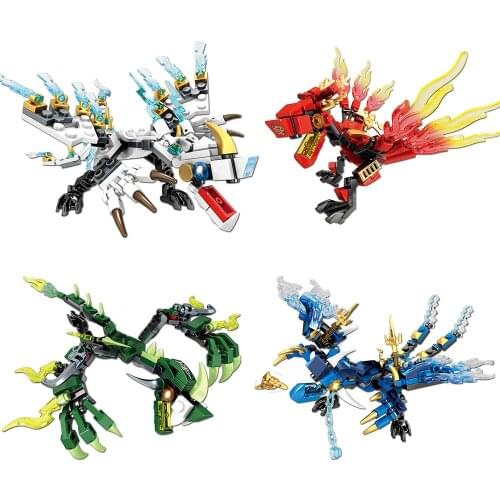 Ninja Dragon Knight Series Educational Building Blocks Toys For Kids 6Years DIY Birthday Present Small Bricks Legoing Compatible