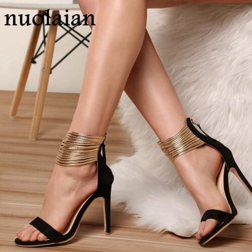 10.5CM High Heels Summer Peep Toe Shoe Womens Pumps Dress High Heel Sandal Shoes Woman Cross Tied Sandals Women Sexy Party Shoes