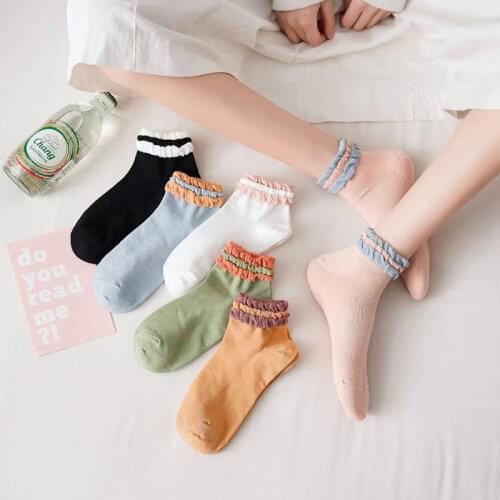 Summer Women Cotton Socks Candy Colors Fashion Korean Ins Ladies Ankle Socks Sterilization Deodorant Wholesale