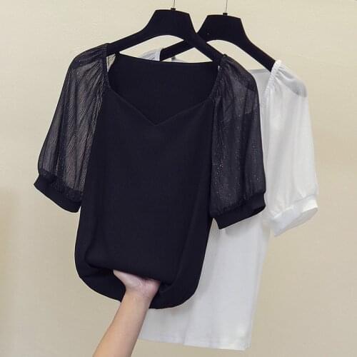 M-4XL plus size women sexy lace Patchwork kint t-shirt 2021 Summer short sleeve v neck loose Oversized sweater pullover jumper