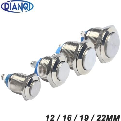 12mm 16mm 19mm 22mm Metal brass Push Button Switch High head Momentary Car press button screws terminal