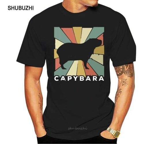 Fashion Mens Short sleeve T Shirt Men Classic Capybara Lover Vintage Retro Animal Unisex men round neck cool mans T shirt