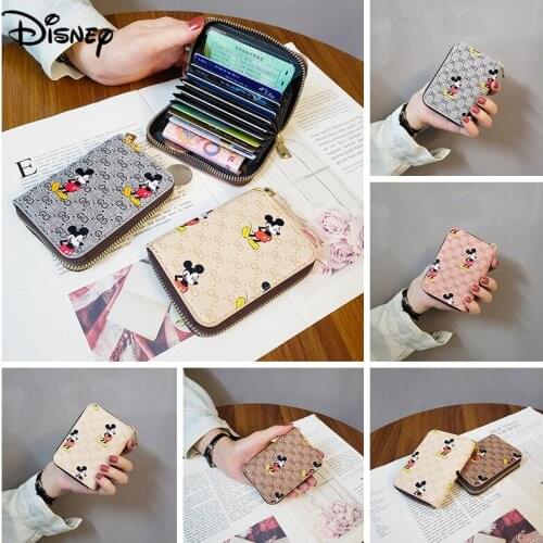 Disney Mickey Fashion Cartoon Womens Wallet Short Women Coin Purse Wallets for Woman Card Holder Ladies Wallet Female Hasp
