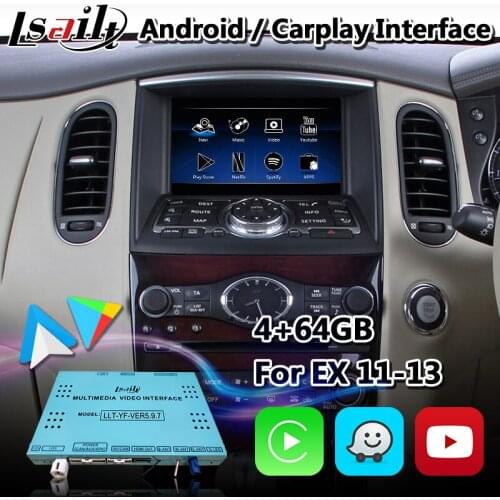 Lsailt Android Multimedia Video Interface for Infiniti EX37 EX35 EX30d EX 2007-2013 with Car GPS Navigation Wireless Carplay