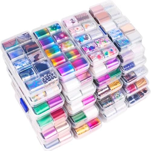 2.5*100cm Nail Transfer Foil Paper Sticker Set Nail Art Decal Flowers Adhesive Starry Nail Accessories Wraps Decoration