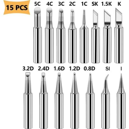Soldering Iron Tips Pure Copper Soldering Iron Tip Lead-free Solder Tips Welding Head Soldering Tools 17pcs/set