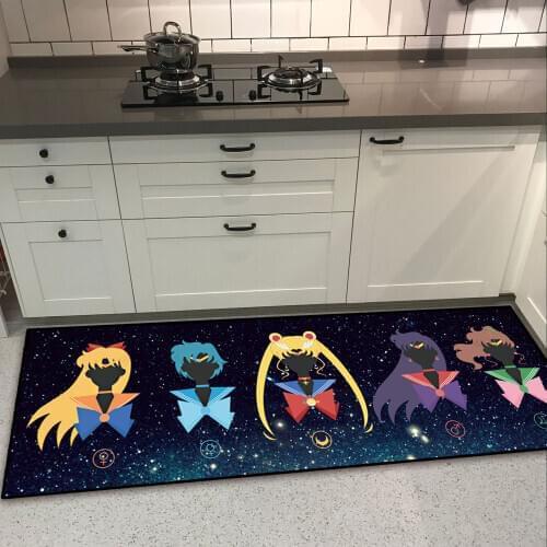 Sailor Moon Luna Space Sky Mars Doormat Floor Rug Carpet Living Bed Room Kitchen Non-slip Girls Mat Gifts