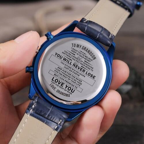 Customized Watch Engrave Your Personalized Logo On The Back relogio masculino With GrandsonGifts