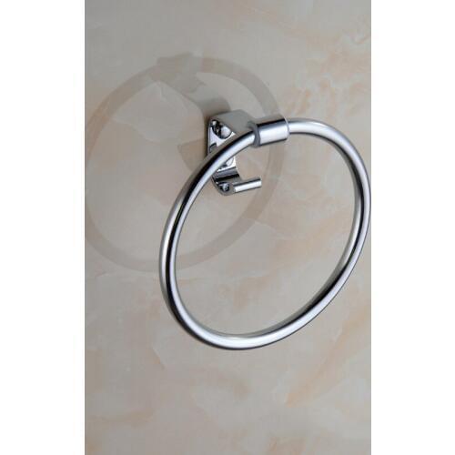 304 Stainless Steel Chrome Wall-Mounted Round Towel Ring New Bathroom Towel Holder Towel Rack for Bathroom Accessories