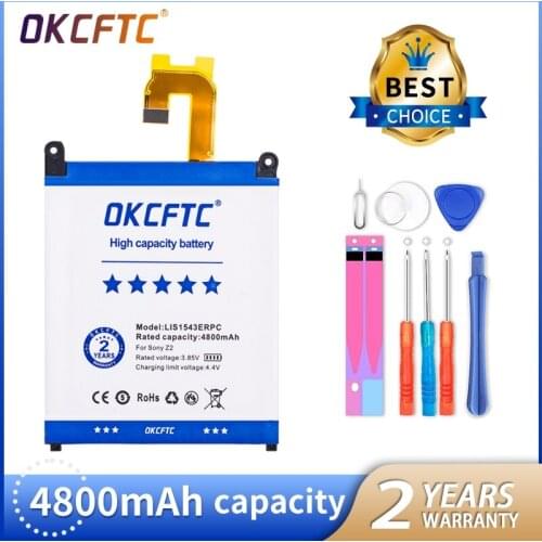 OKCFTC New 4800mAh LIS1543ERPC Mobile Phone Battery for SONY Xperia Z2 L50 L50W L50U L50T D6502 D6503 Battery